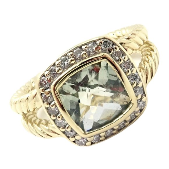 David Yurman Jewelry - David Yurman Albion 18k Yellow Gold Diamond Citrine Ring Sz 5.25